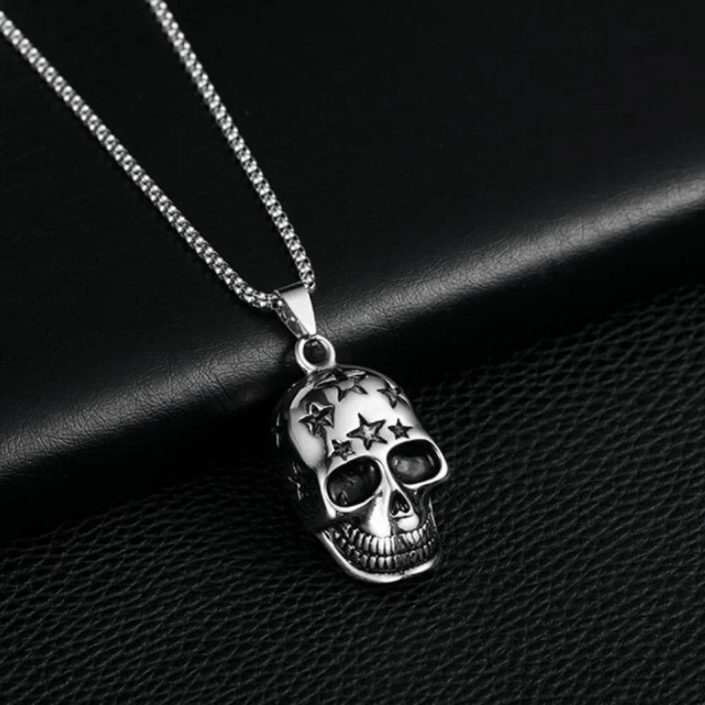 ❤️Ghost head Skull pendant Necklace for women/men, N90201P164